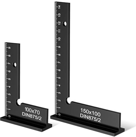 2 Stück Schlosserwinkel Set, Anschlagwinkel Zimmermannswinkel mit Messskala(cm) 90°,Schlosserwinkel Set für Präzise Arbeiten Gerippte