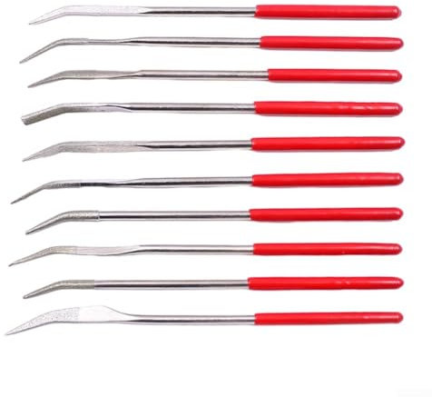 Set di lime curve professionali da 10 pezzi, per lavori artigianali con vetro, pietra e metallo