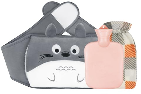 3PCS Hot Water Bottle, Hot Water Bottle with Cover, Hot Water Bag, Prime Natural Rubber & Soft Artificial Plush Fur Water Cover, Help for Pain Relief, Waist, Back, Neck and Shoulders