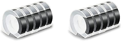ClAZTyict 10Er-Pack Etikettenband für Prägeband 12 mm 3D-Prägeetiketten, Auf Schwarz für DM1595 Organizer Xpress Pro