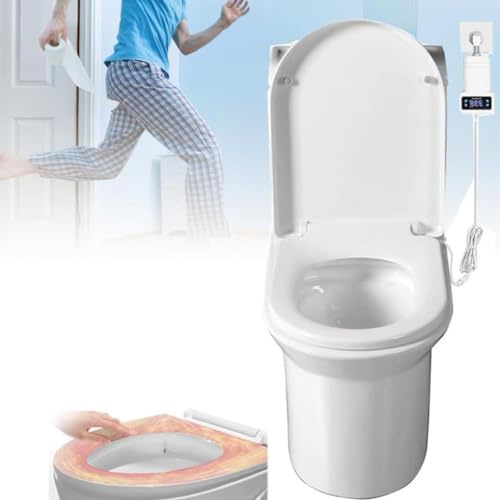 Beheizter Toilettensitz, Elektrischer Warmer, D-förmiger Bidetsitz mit einstellbarer Temperatur, Absenkautomatik, gleichmäßige Heizung, energiesparend