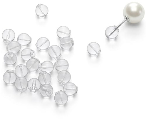 Mabor 50 Stück Kugel Ohrringe Stopper TPE Ohrringverschlüsse Antipieks Ohrstecker Verschluss Universal Ohrring Stecker Verschluss für Alle Arten von Ohrringen