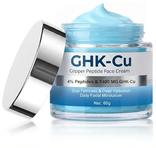 GHKCu Copper Face Cream, Anti Ageing Face Moisturiser for Women and Men | Blue Copper Facial Moisturizer for Fine Lines and Wrinkles, Skin Firming and Hydrating Formula, 60g