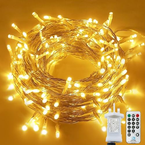 LITYBY 220LED Fairy Lights Plug in,25M/82ft String Lights Mains Powered | 8 Modes Waterproof Christmas Lights Indoor/Outdoor for Xmas Tree Wedding Party Bedroom Room Easter Decorations (Warm White)