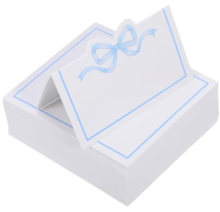 RUNROTOO 100 Pezzi Etichette di Assegnazione Posto Fiocco Elegante in Carta per Decorazione Tavolo Ricevimento o Festa di Compleanno, Biglietti Nome Scallopati Romantici