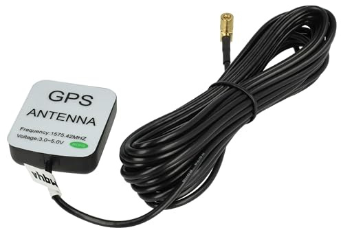 vhbw GPS Antenne kompatibel mit Audi RNS E | RNS D Navi mit SMB-Buchse-Anschluss - Magnetfuß, 5 m, Schwarz