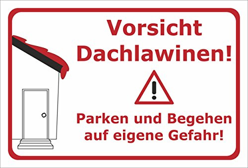 Melis-Folienwerkstatt Schild Vorsicht Dachlawinen - 30x20cm - 3mm Aluverbund – 20 VAR S00018-023-E