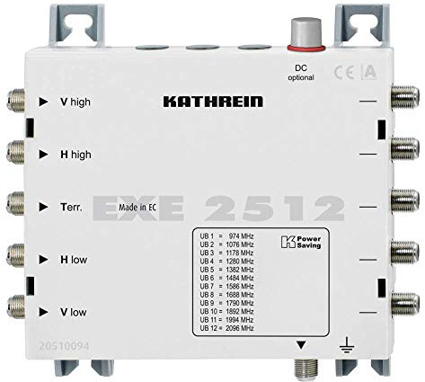 Kathrein EXE 2512 Einkabel Multischalter 5 auf 1x12, Weiß