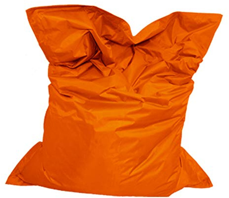 Pouf XXL pour extérieur et intérieur, lavable, imperméable, avec sac intérieur (orange)