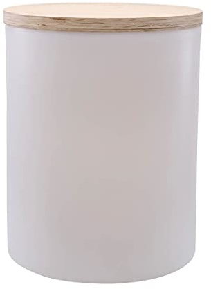8 seasons Design Beistelltisch Garten Solar 45 cm, Shining Drum (weiß), LED warmweiß, Dämmerungssensor – wetterfest – für außen, inkl. Holz-Deckel – Pflanzentopf, Getränkekühler