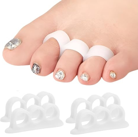 feifanshop 4x Silikon Gel Zehenspreizer Hallux Valgus Zehenstrecker Premium Vorfußpolster