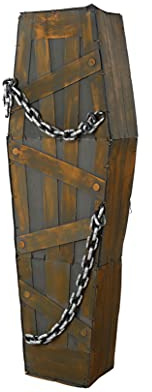 Atosa 61942 Decoración Halloween Ataúd con Cadenas, Luz y Sonido, 160x52 Cm