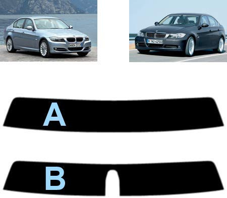 Sonnenblendstreifen für 3er E90 4-Türen Limousine 2005-2012 Passgenaue Tönungsfolie (05% Tiefschwarz, B)