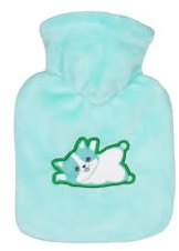 Hugo Frosch Mini-Wärmflasche 0,2 l samtig-weichem Veloursbezug Mint Katze | kleine Mini-Bettflasche Made in Germany, auslaufsicher & langlebig, mit kuscheligem Überzug, abnehmbar & waschbar