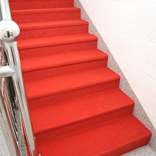 Alfombra De Escalera,Treads De Escalera Rollo Entero De Uno Mismo-adhesivo Escaleras De Hierro Cemento Escaleras De Madera No-alfombrillas Deslizantes Alfombras De Escalera-Rojo 80x100cm(31x39inch)