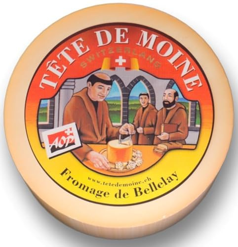 AOC Tete de Moine Schweizer Mönchkopf Käse Halber Laib ca. 400 g mit Kühlbox-Versand