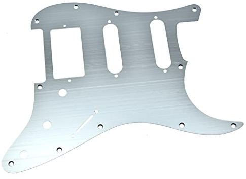 KAISH 11 Loch Metall Aluminium eloxiert Modern Style ST Strat HSS Schlagbrett passend für amerikanische/mexikanische Fender Strat Silber