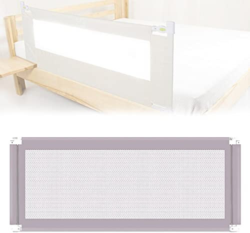 XYEJL Faltbares Bettgitter, Höhenverstellbares Kinderbettgitter, Kinderbettgitter, Babybettgitter, Fallschutz, Sicherheitsschutz, Für Kleinkinder, Babys Und Kinder,Gray-200cm