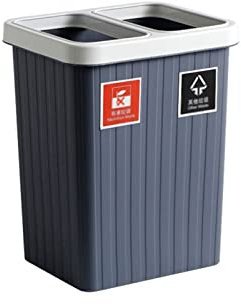 Conteneur à déchets Corbeille de trash corbeille rectangulaire poubelle à double compartiment avec corbeille de recyclage couvercle avec couvercle déchets de papier panier débris bin Poubelles Salle d
