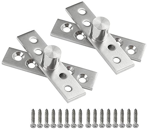 2 bisagras pivotantes de puerta de 360°, rotación de acero inoxidable, bisagras pivotantes de eje central oculto,75 mm x18mm (M75（2Pcs）)