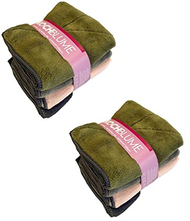 Kochblume Microfasertuch Farbmix Set 4-8-12er Set | Microfasertuch Putztuch 30 x 30cm | Aufnahmefähigeit bis 300 ml | Extra saugfähige Fasern | Farbmix: Anthrazit-Taupe-Olive-Altrosa