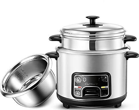 Simoll Cuiseur à Riz et Fonction Vapeur-Chaud (2/3/4/5L) Bac INOX 201, avec spatule et gobelet doseur, pour 1 à 7 Personnes (Taille : 2L) (3L)