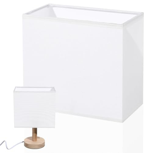 HOMSFOU Rechteckiger Lampenschirm Aus Stoff 7.09X6.50X3.94In Abnehmbar Für Tischlampe Mit Warmem Licht Ideal Für Schlafzimmer Und Wohnzimmer