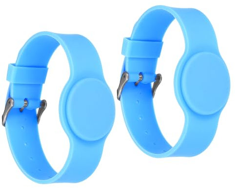 PATIKIL RFID Silicona Pulseras, 2 Pack 13.56MHZ Inteligente IC Tarjeta Pulsera Impermeable ID Muñequeras Bandas Acceso Control para Natación Piscina Baño Centro, Hielo Azul