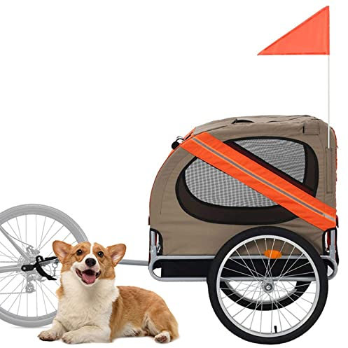 Lnlscle Haustier-Hundefahrradanhänger, 2-in-1-Haustier-Fahrradanhänger Und Kinderwagen Mit Netzfenster, Belastung 40 Kg, Outdoor-Haustiertransportbox Für Kleine Und Große Hunde
