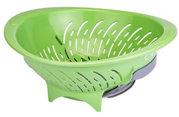 Multifunktionales Sieb, ideal für Nudeln und Gemüse, aus Kunststoff, 27 cm, Grün
