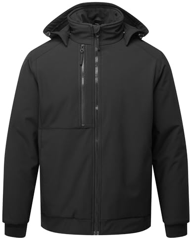 Portwest Herr Wx2 vadderad softshelljacka, Svart, L
