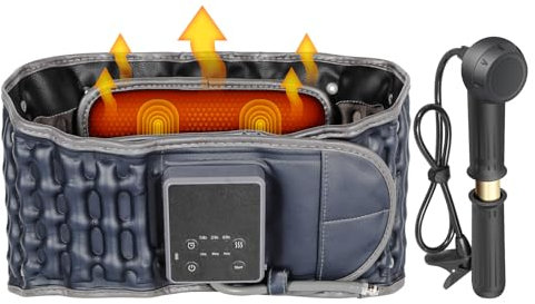 Oramuon Cintura lombare a decompressione con cuscinetto riscaldante e vibrazione per alleviare il dolore, dispositivo di trazione lombare, massaggiatore per la schiena con calore