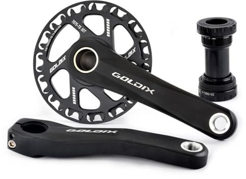 FFYUTING Klappbare Fahrradkurbeln MTB-Kurbelarm-Set 28T 30T 32T 34T 36T Kettenblätter 160-mm-Kurbel mit Lager für die meisten Single-Speed-Fahrräder