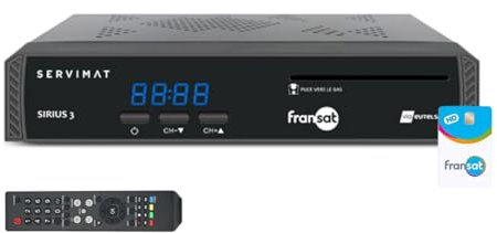 RECONDITIONNÉ SERVIMAT SIRIUSIII Récepteur TV Satellite HD + Carte Viaccess Fransat Eutelsat 5W