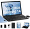 Tablette Android 14 Tablette 10 Pouces 22Go RAM + 128Go ROM(2To Extensible), Octa-Core, GMS Tablette Tactile, WiFi 6, 5G Wi-FI, Widevine L1, 8000mAh, GPS, Tablettes avec Clavier+Souris et Cas-Bleu