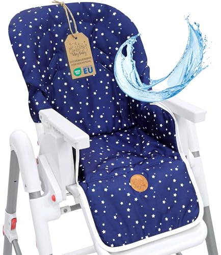 Funda trona universal - cojin para de tronas fundo silla para niños y niñas comer Cojín para silla infantil con revestimiento impermeable y estable certificado Oeko-Tex Azul Marino