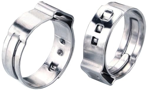 MISPIRE Lot de 25 colliers de serrage à une oreille en acier inoxydable 304 de 9,4 à 11,9 mm pour automobile, ligne d'appareils ménagers et plomberie