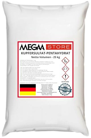 Megaa store Eisen(II)-sulfat Heptahydrat Eisen-2-Sulfat Eisendünger | 1kg bis 25kg | Rasendünger Antimech-Dünger Ein Dünger der ein gesundes Pflanzenwachstum unterstützt