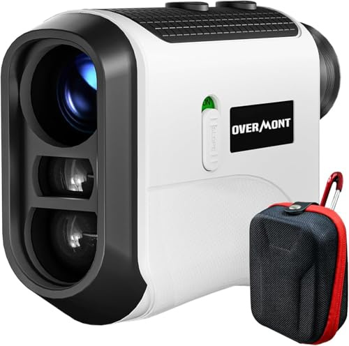 Overmont Golf Rangefinder, 6.5X Laser Range Finder for Golf & Hunting, 1200 Yards with Slope Switch, Flag Lock Vibration and Continuous Scan, Rechargeable & Magnetic Strip