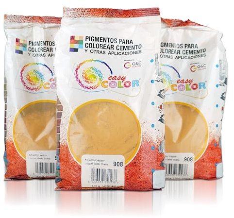 KITS 3 bags of 800 g Easy Color pigment yellow 908 pigment for cement, mortar and concrete.