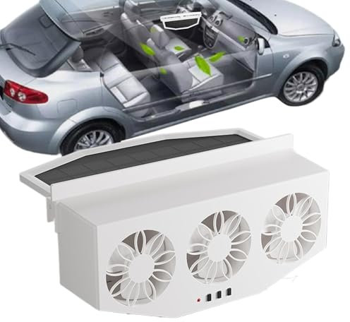 Car Exhaust Fans - Solar Car Exhaust Fan Window Vent Radiator | Creative Vehicle Purifier | Window Mount Car Radiator Cooling Fan | Safe Cooler Vehicle Outlet Purifier For Door Frontseat And Backseat