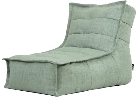 Icon Dolce Outdoor Sitzsack-Liege mit Füllung, Grün | In Deutschland Hergestellt, Sitzsack Erwachsene, Wasserabweisender Stoff, Bequemer Sessel für Wohnzimmer und Garten
