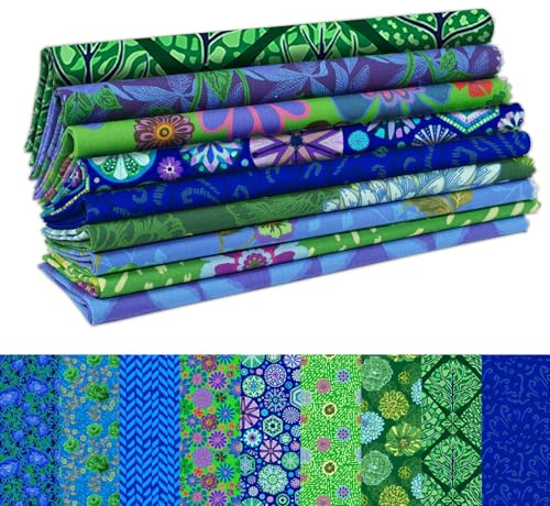 Soimoi 9st Fat Quarter Bundle 100% bomullstyg, gör-det-självtillbehör Quiltning Patchwork-tyg, Tyg för Quiltning Patchwork-kuddar Bomullstyg för Patchwork 18 x 22 - Ocean Garden Bliss