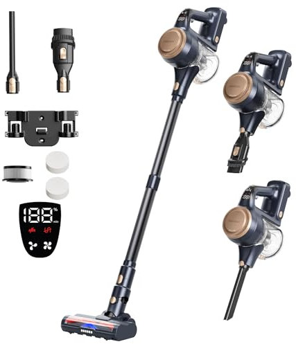Proscenic P11 Lite Aspiradora sin Cable 40Kpa/450W, 50Min, Cepillo Antienredos con LED, Tubo Telescopico, Batería Extraíble, para Pelos de Mascota, Alfombras y Suelos Duros, Ligero y Silencioso