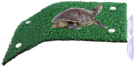 Plateforme de Baignade pour Tortues Aquatiques - Îlot Solaire pour Aquarium À Reptiles Domestiques | Rampe Décorative avec Gazon Synthétique pour Terrapin - Espace Détente Adapté au Salon et Balcon
