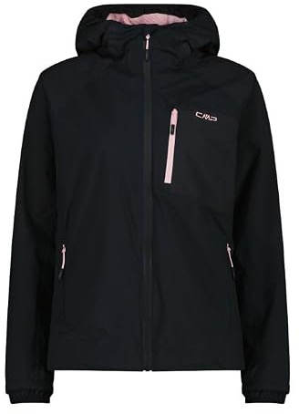 CMP Giacca HighLoft da donna con Cappuccio, 35Z2826 (IT, Numero, 46, Regular, Regular, Nero Antracite/Pink)