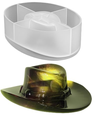 Molde de silicona para hornear | Forma de sombrero de vaquero 3D, herramienta antiadherente para hornear de resina epoxi, reutilizable para postres, dulces, jabón, velas de hielo, escultura, proyectos