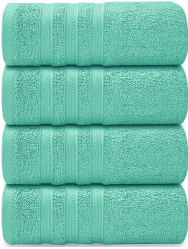 Confezione da 2, 4 e 8 asciugamani da bagno super jumbo, in puro cotone egiziano, 100 x 200 cm, extra large, morbidi, altamente assorbenti, per hotel, spa, XL (4, menta)