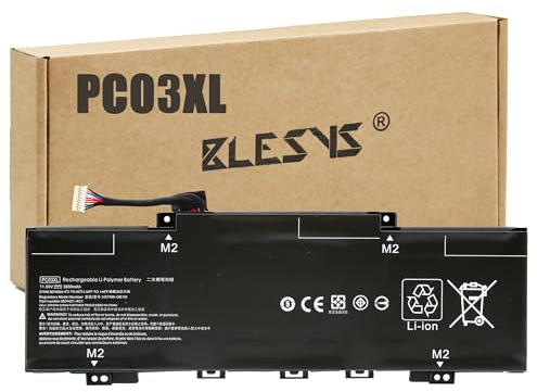 BLESYS PC03XL M24648-005 Replacement Battery for HP Pavilion X360 Convertible 14-dy0xxx 14-dy1xxx 14-dy0155ng 14-dy1157ng 14-DY Laptop Battery for HP Aero 13-be0xxx 13-be0555ng 13-BE
