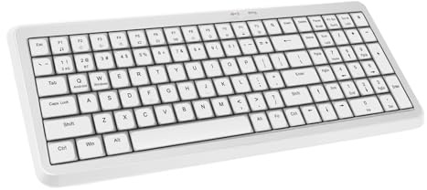 Bewinner Clavier Bluetooth sans Fil 2,4 G, 105 Touches, Claviers Pleine Taille avec pavé Numérique, Clavier Ultra Fin Silencieux pour Ordinateur de Bureau, Ordinateur Portable (White)